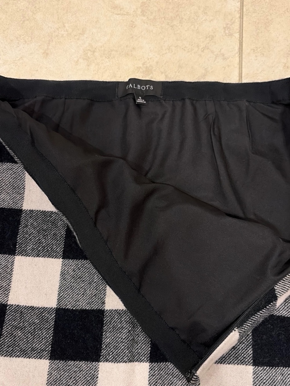 Talbots Black and White Buffalo Plaid Mini Skirt - Picture 5 of 8